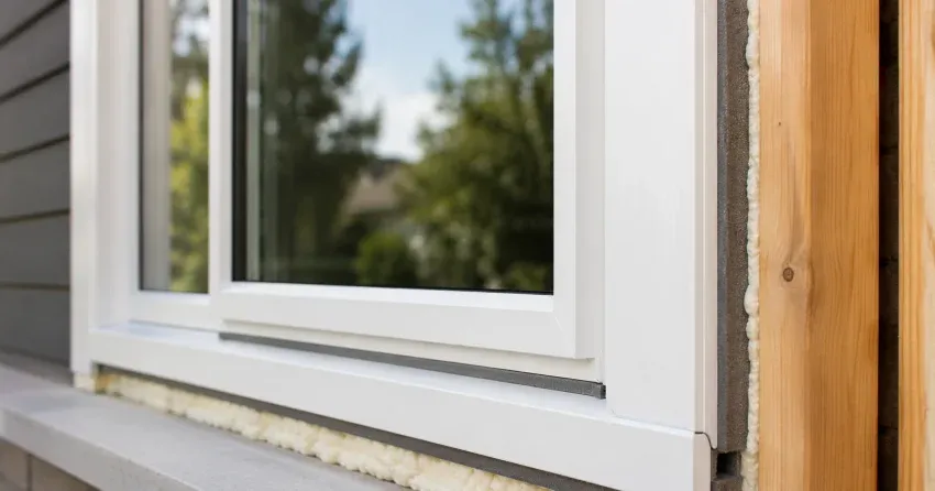 technician installing fiberglass window frame in Pickering home