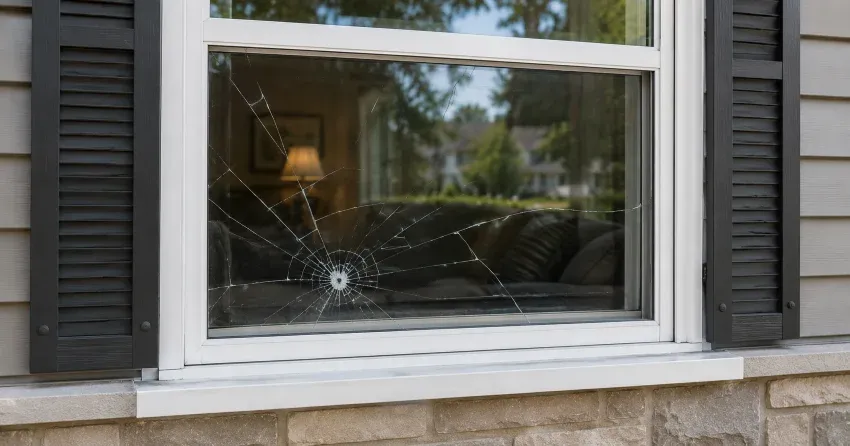 technician measuring window opening for emergency glass replacement Caledon