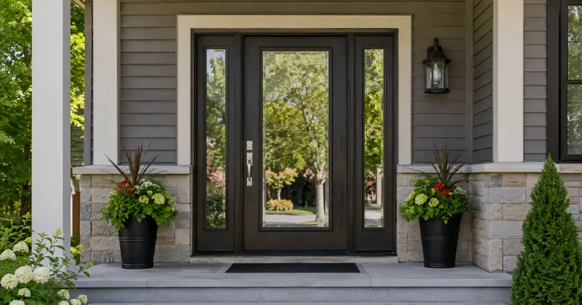 glass entry door with sidelights on a home in Markham